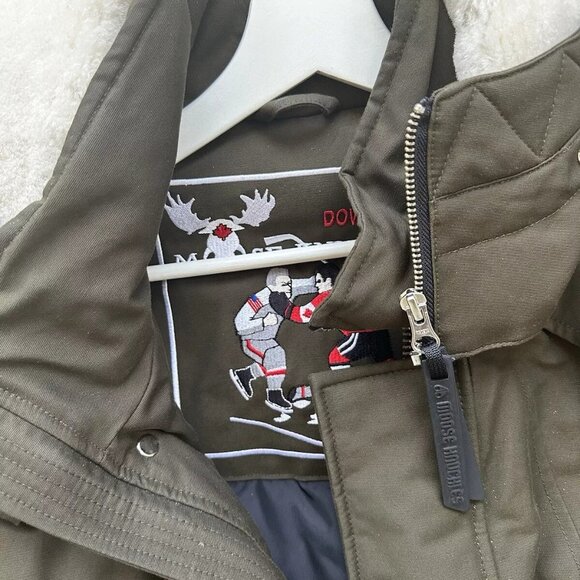 Moose Knuckles Men's Army Green W/Ivory Saint-Ulric Down Parka, Size Large - Picture 12 of 15